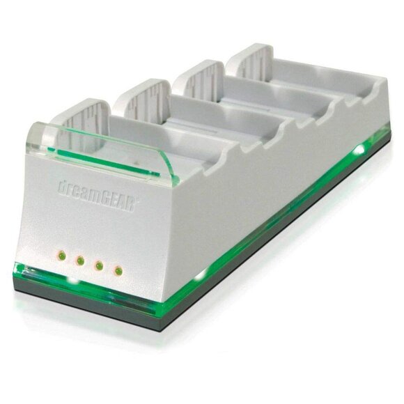 dreamGEAR Xbox 360 Quad Dock Pro - 4 Battery Charger (White) - Picture 2 of 6